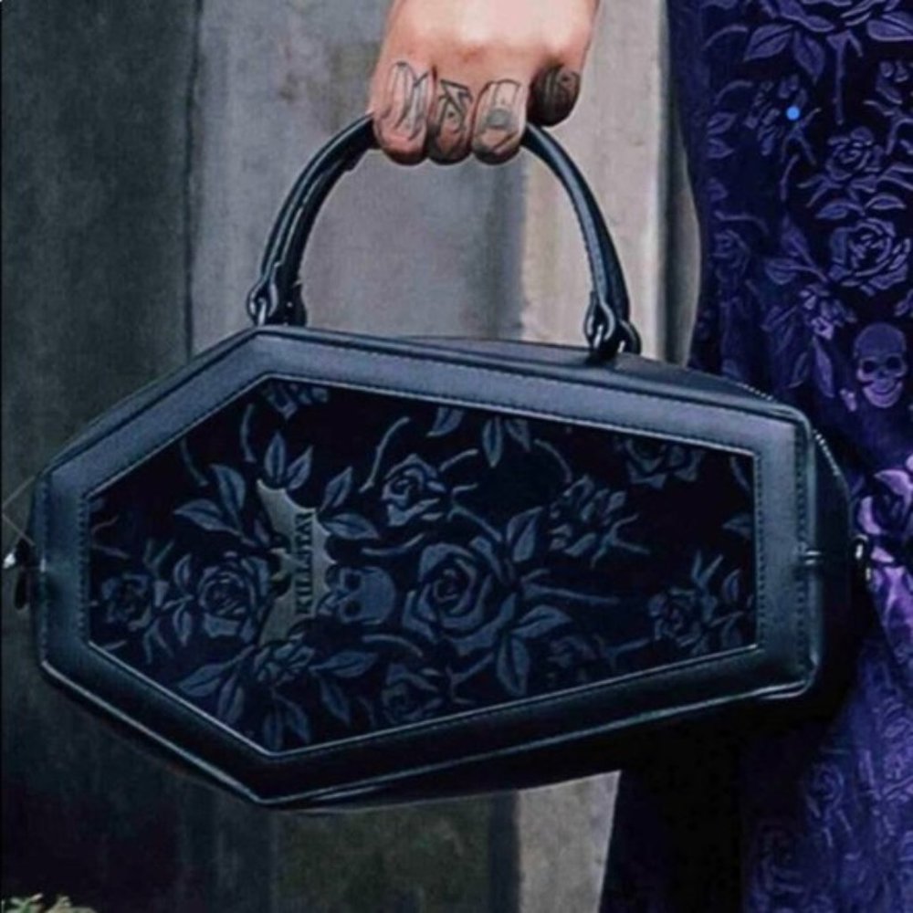 Killstar Vampire's Kiss BLACK Coffin Handbag nwt - Picture 7 of 15